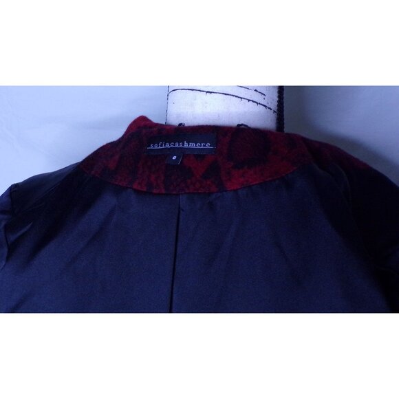 🆕SOFIA CASHMERE Python Print Wool Cashmere Single Breasted Coat 8 - Picture 10 of 10